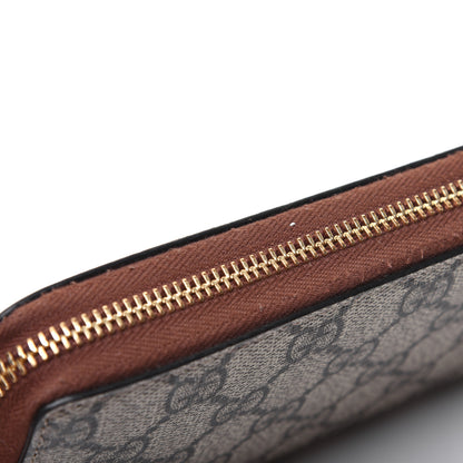 Gucci GG Supreme Monogram Cuoio Toscano Zip Around Wallet Beige Ebony Cuir 12 of 14