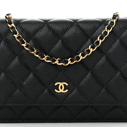Chanel Caviar Quilted Wallet On Chain WOC Black 9 of 12