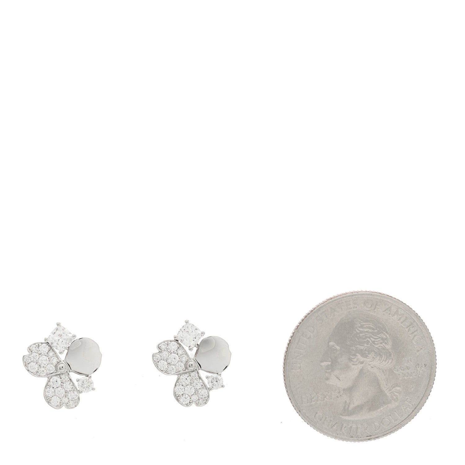 Tiffany Platinum Diamond Paper Flowers Cluster Earrings 2 of 4