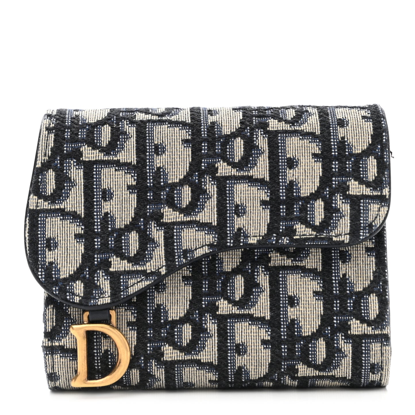 Oblique Saddle Lotus Wallet Blue