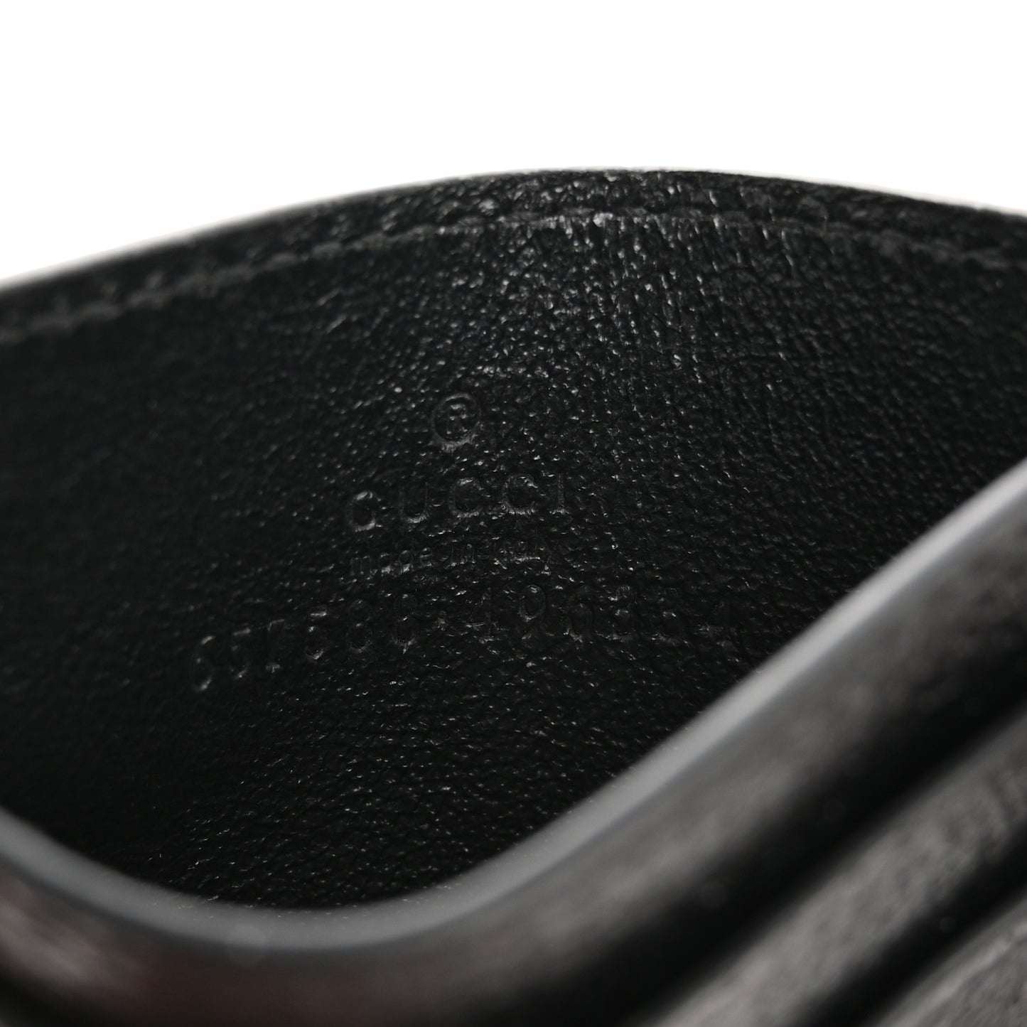 Calfskin Boar Effect GG Marmont Card Holder Black