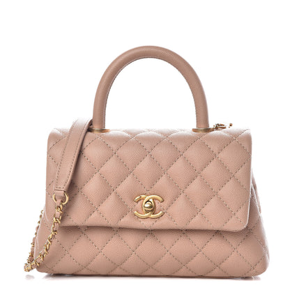 Chanel Caviar Quilted Mini Coco Handle Flap Beige 1 of 11