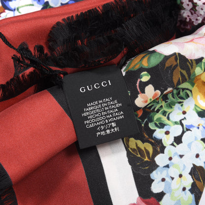 Gucci Silk Twill Josephine Stripe Scarf Black Multicolor 2 of 4