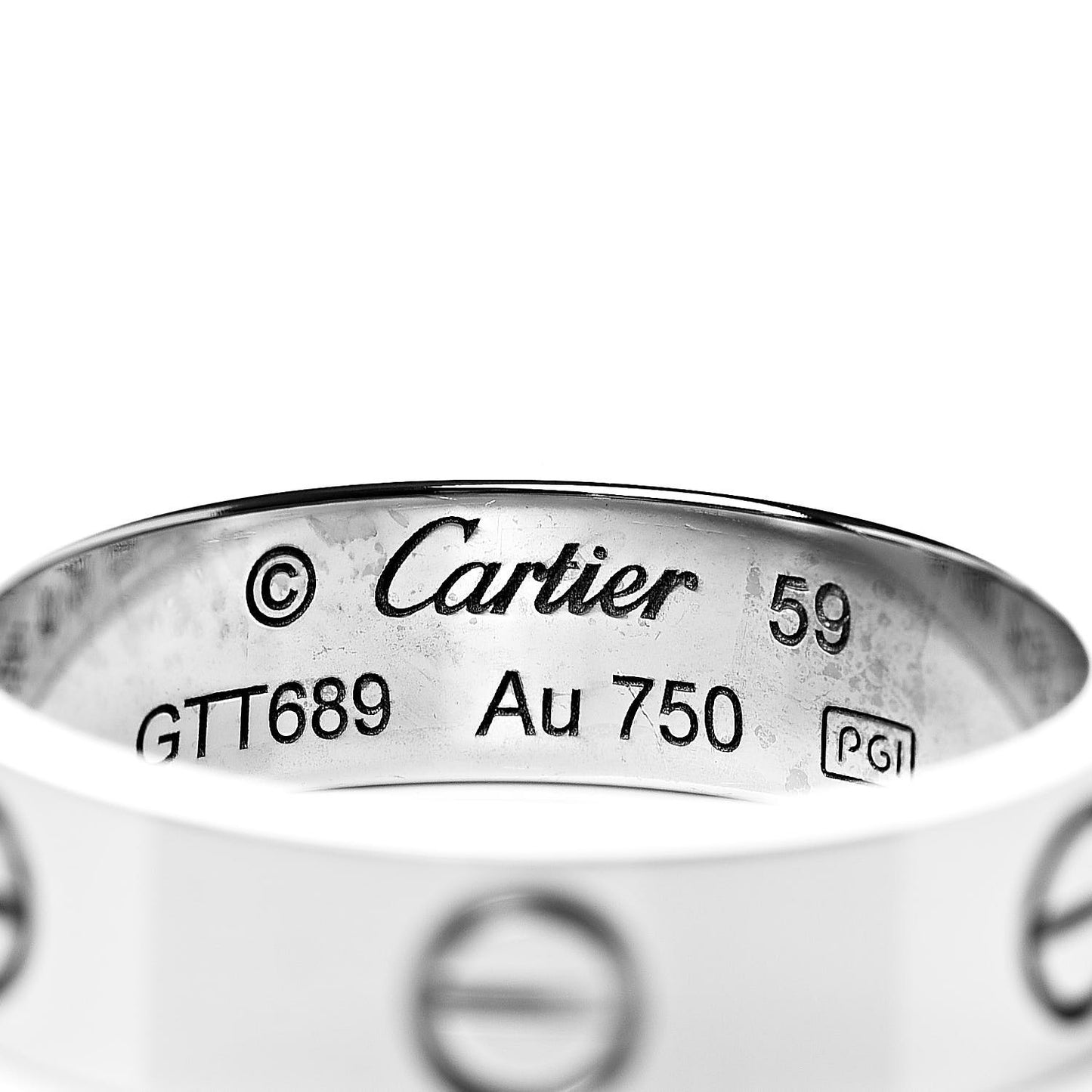 18K White Gold 5.5mm LOVE Ring 59 8.75