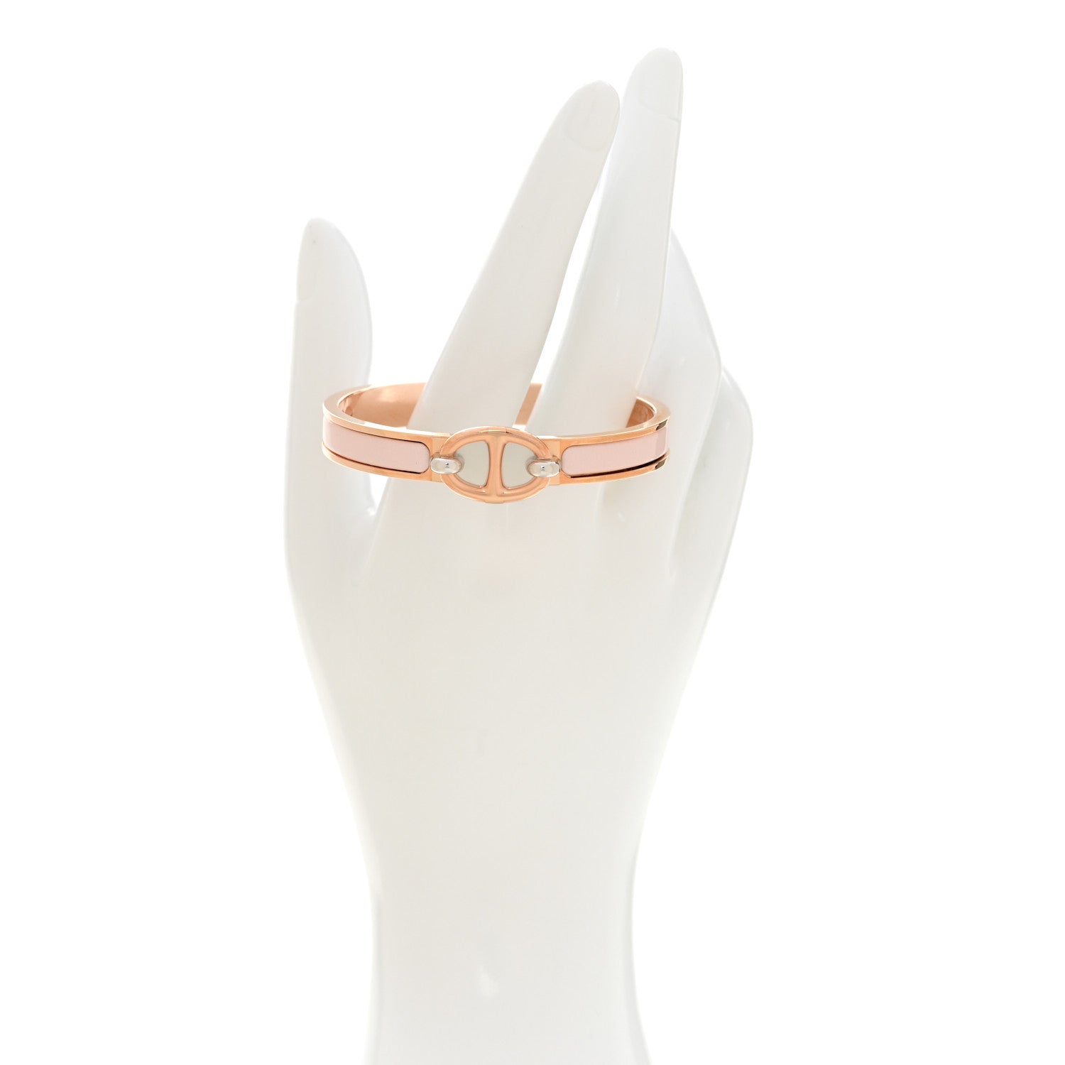 Hermes Enamel Mini Clic Chaine d'Ancre Bracelet PM Rose Candeur 2 of 5