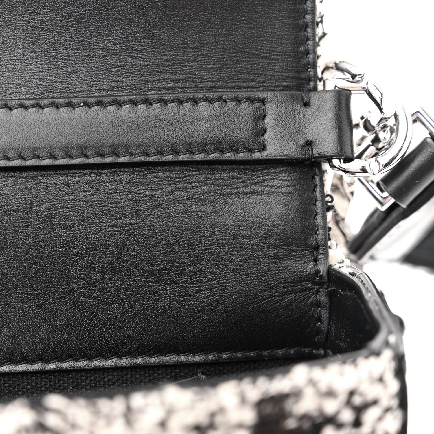 Givenchy Boucle Tweed Embroidered Small 4G Woven Chain Crossbody Black 10 of 12