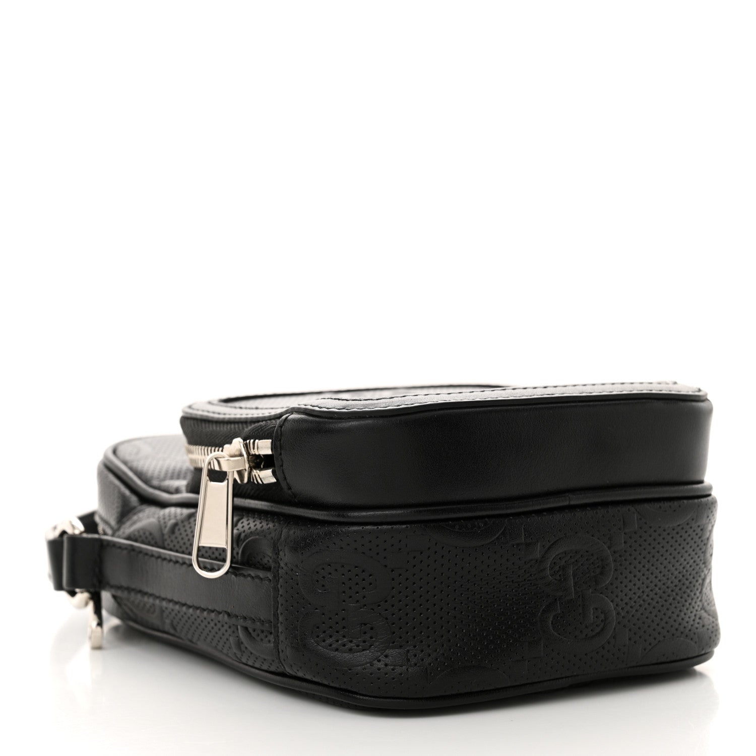 Gucci Calfskin GG Tennis Embossed Mini Double Zip Messenger Bag Black 4 of 12