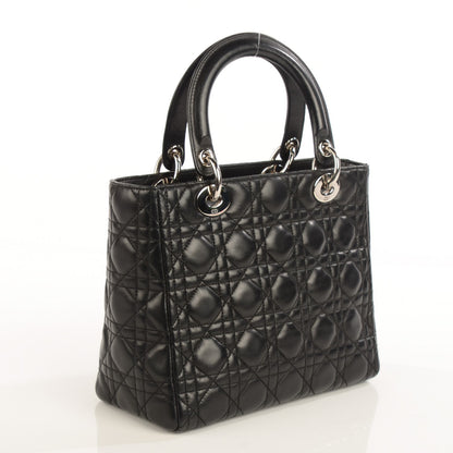 Christian Dior Lambskin Cannage Medium Lady Dior Black 4 of 17