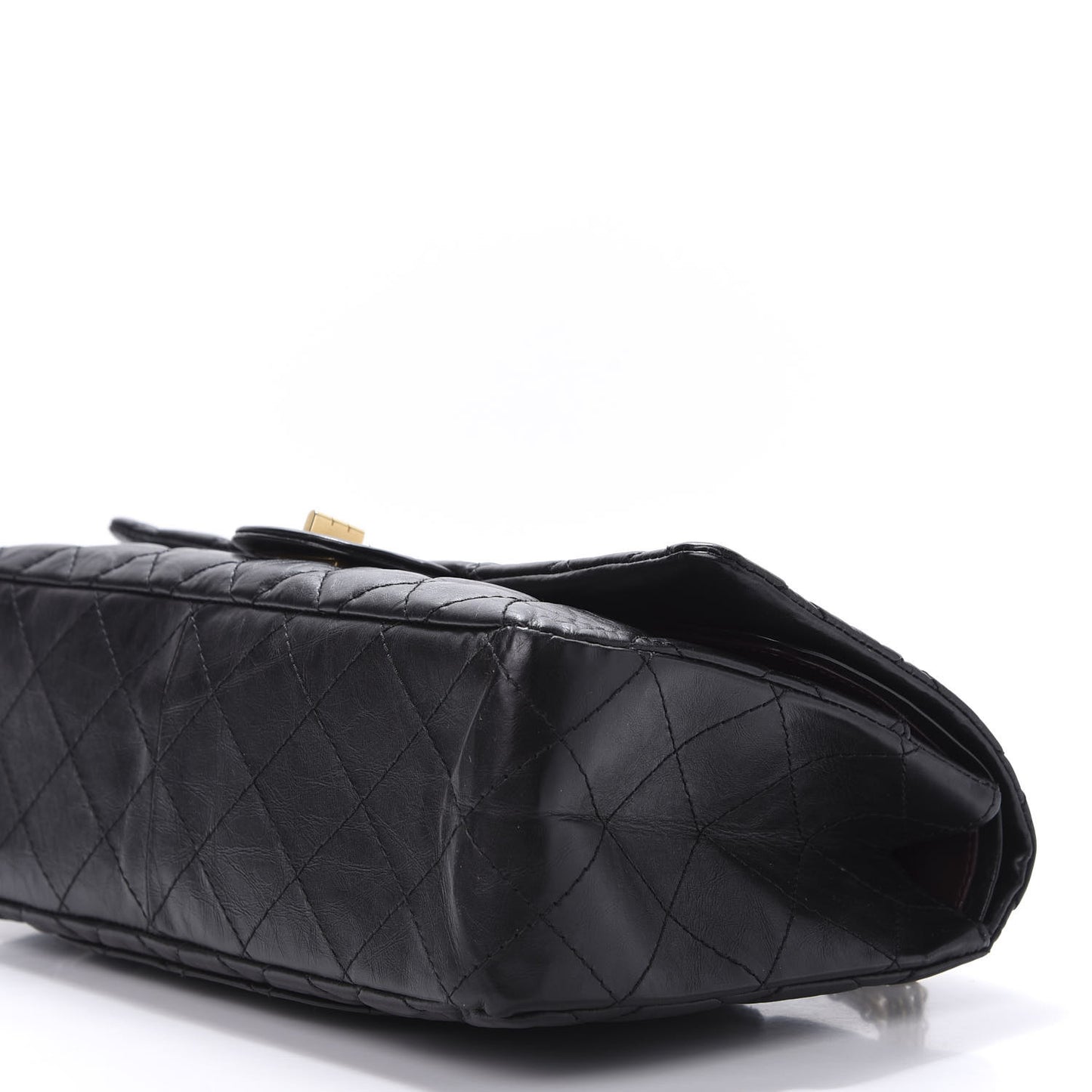Crumpled Calfskin Quilted 2.55 Reissue 227 Flap Black