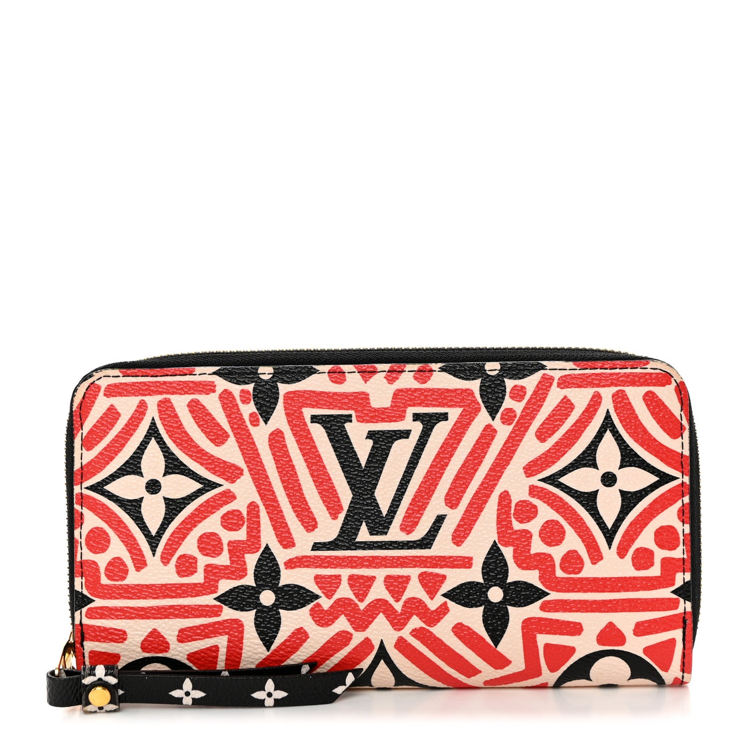 Louis Vuitton Monogram Giant Crafty Zippy Wallet Creme Rouge Black 1 of 12