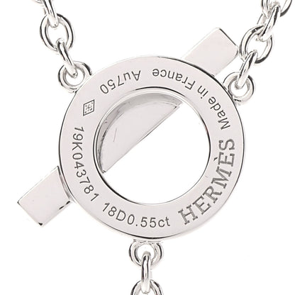 Hermes 18K White Gold Diamond Finesse Lariat Necklace 4 of 5