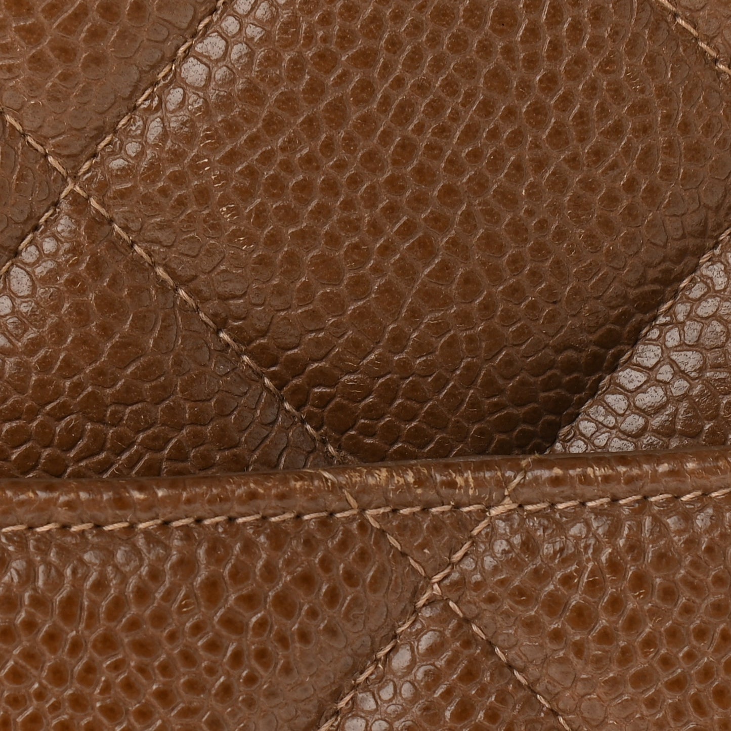 Caviar Quilted Sun Medallion Shoulder Bag Brown