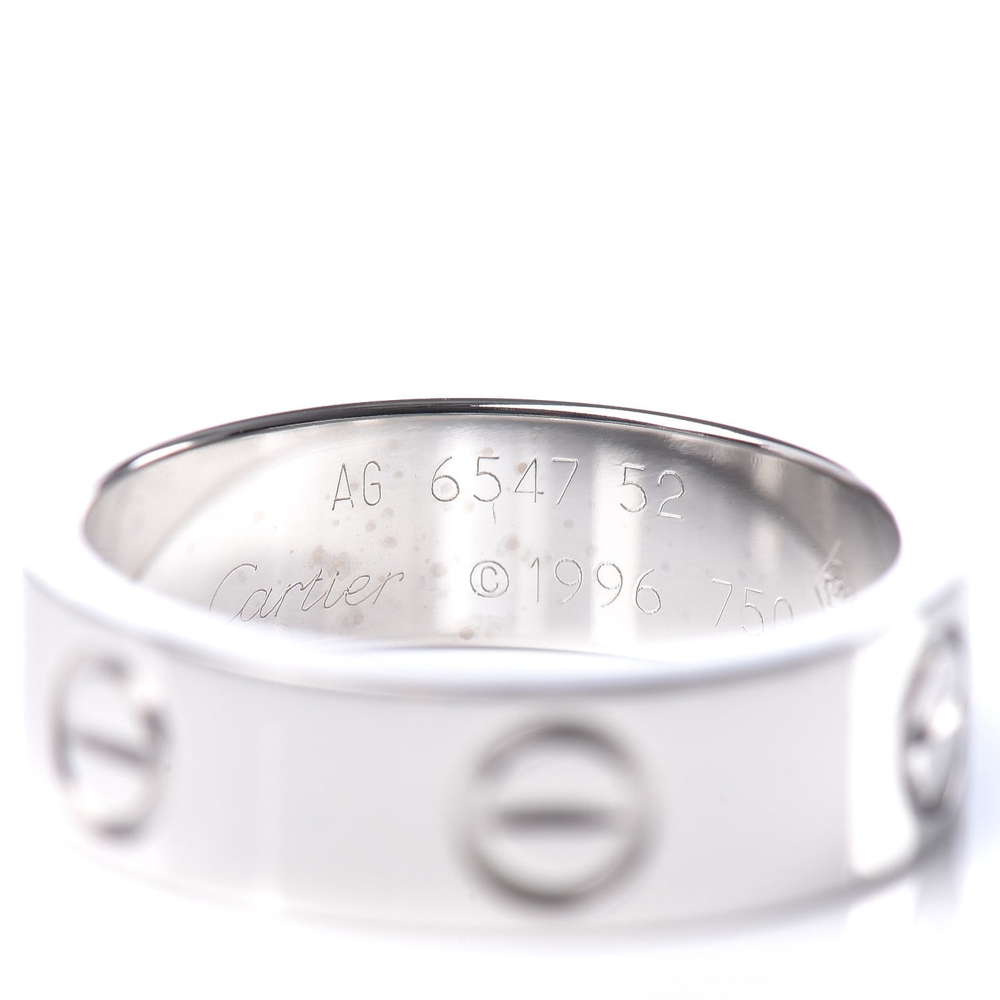 18K White Gold 5.5mm LOVE Ring 52 6