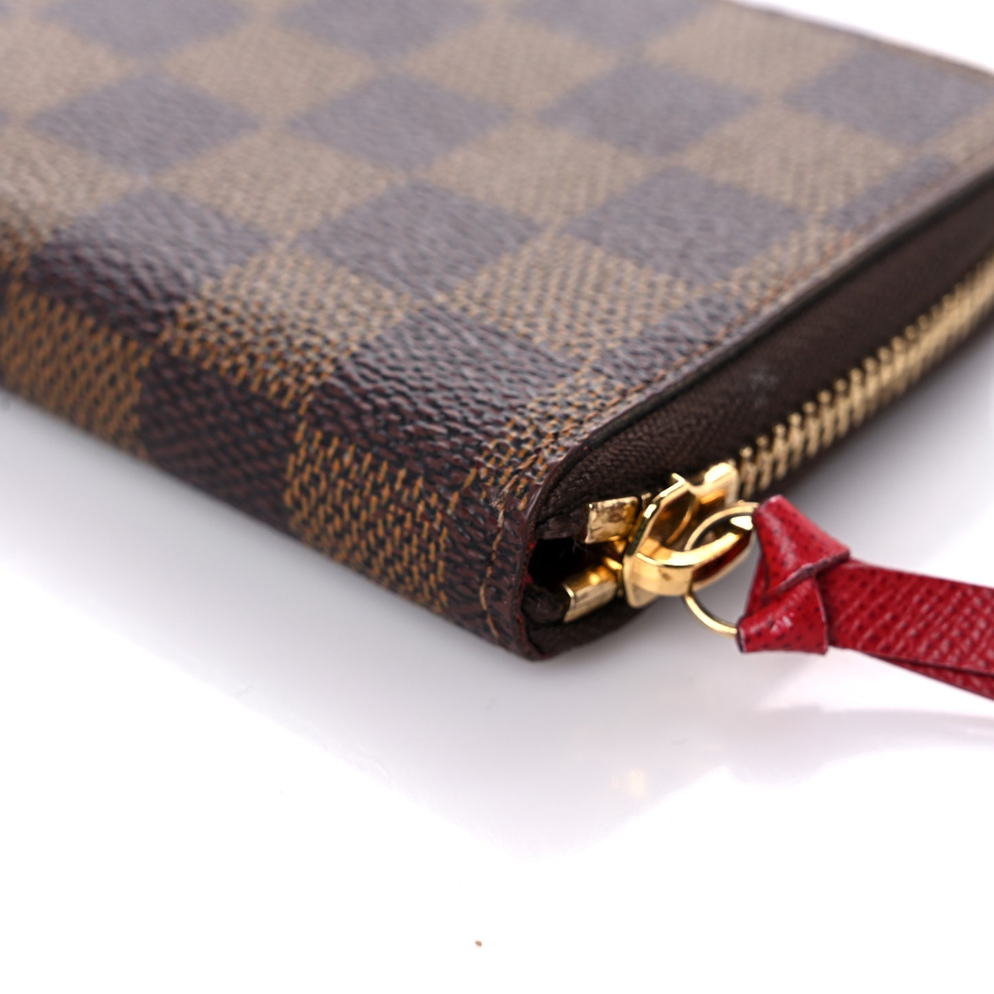Damier Ebene Clemence Wallet Cherry