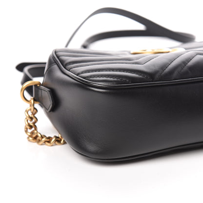Gucci Calfskin Matelasse Small GG Marmont Chain Shoulder Bag Black 5 of 10