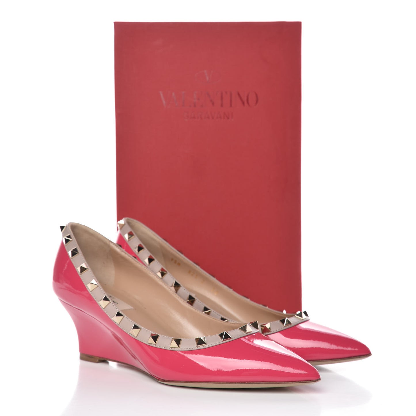 Patent Rockstud 70mm Wedges 38 Bouganville Poudre
