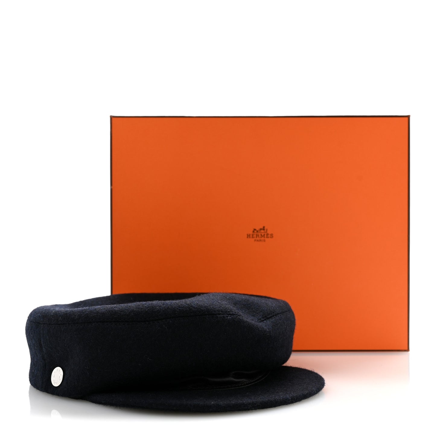 Wool Calfskin Dani Cap 57 Marine Black