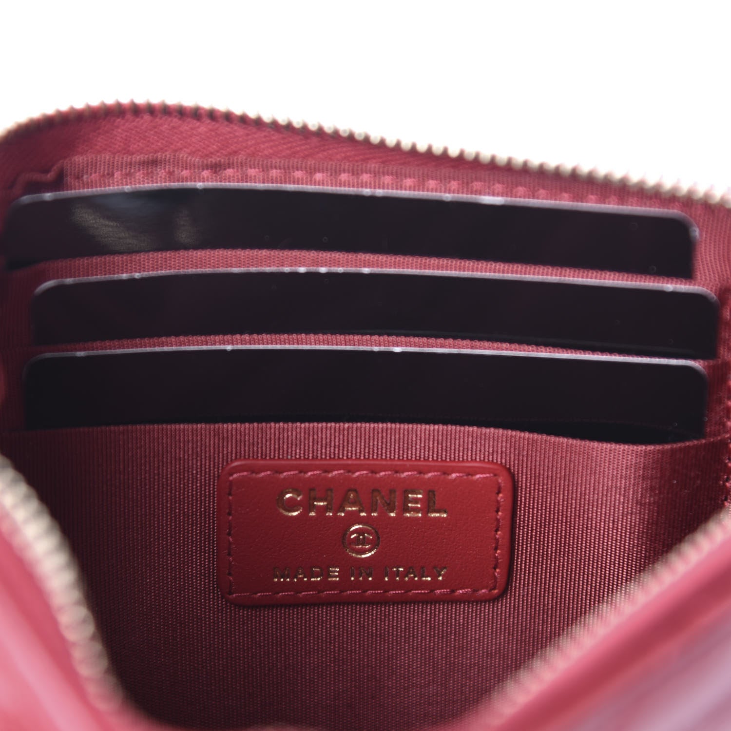 Chanel Shiny Goatskin Quilted 19 Flat Wallet Pouch Red 6 of 8
