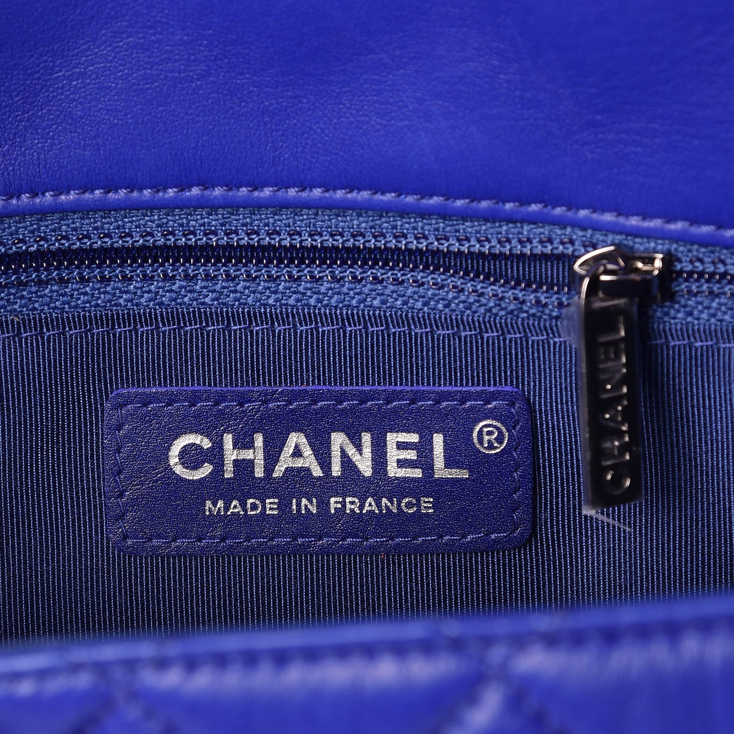 Quilted Lambskin Small Hula Hoop Flap Dark Blue