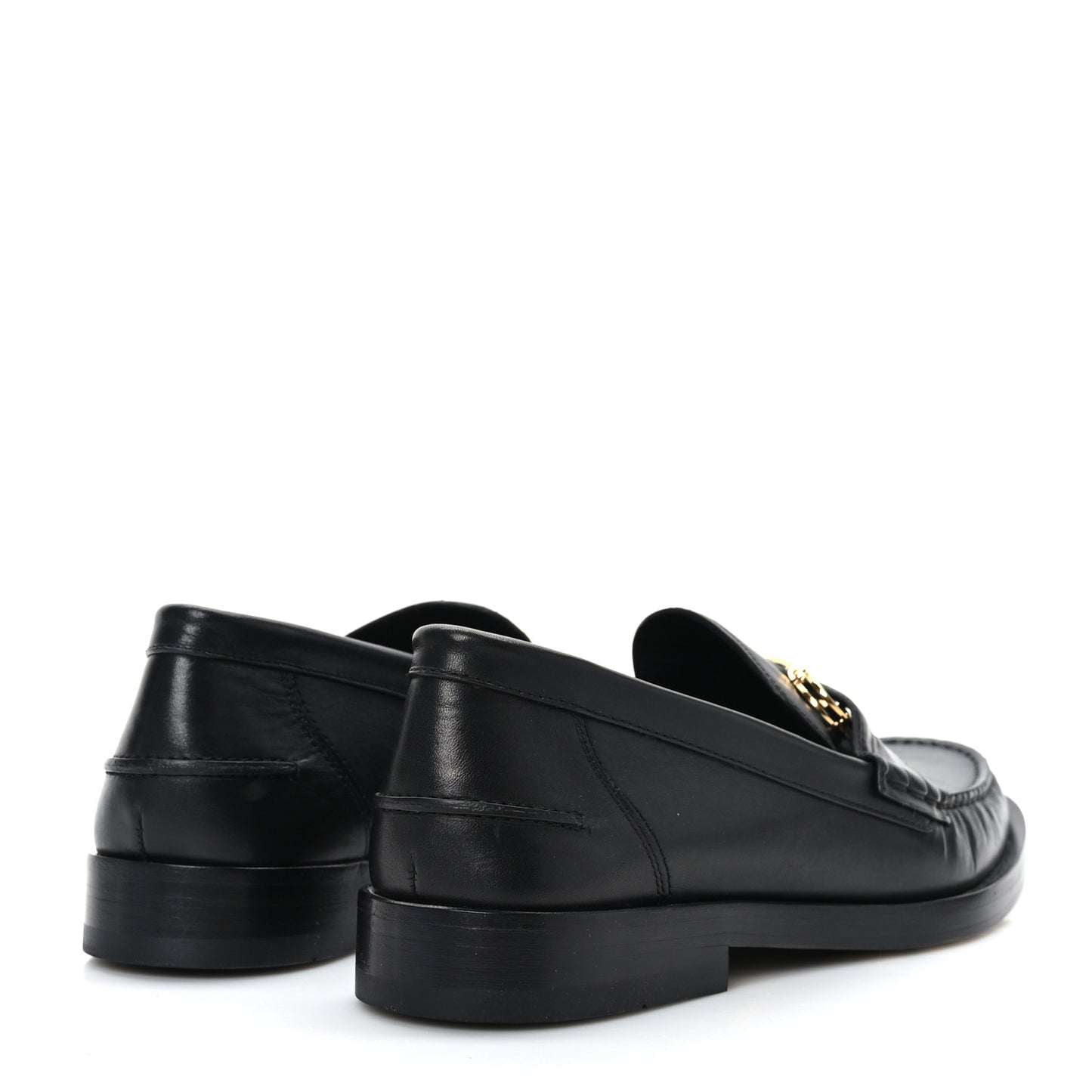X FENDI Vitello Mens Fendace Mocassino Loafer 6 Black