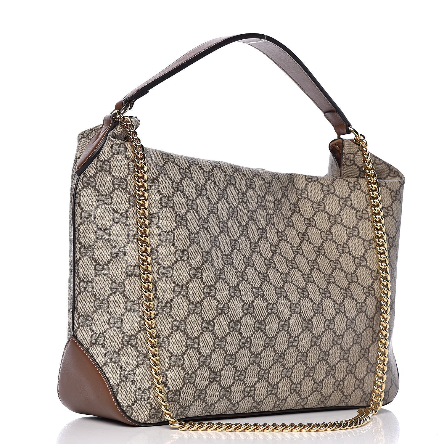 Gucci GG Supreme Monogram Large Linea A Hobo Light Brown 3 of 7