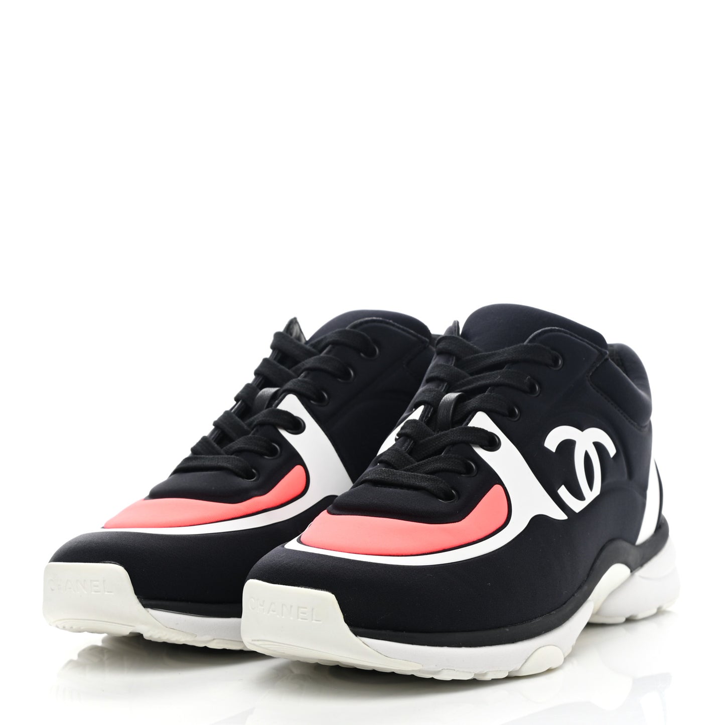 Lycra Fabric Womens CC Sneakers 38 Black White Pink