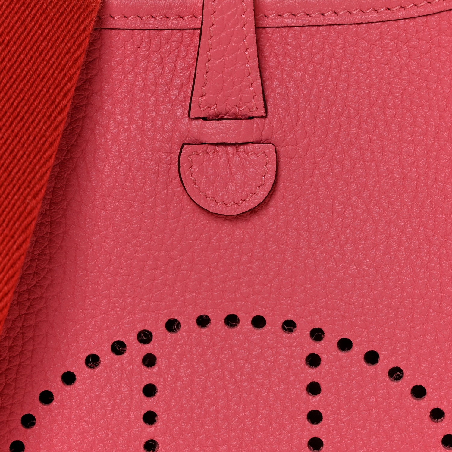 Hermes Taurillon Clemence Amazone Evelyne TPM Rose Azalee Rouge Pivoine 7 of 10