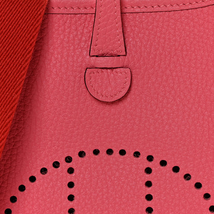 Hermes Taurillon Clemence Amazone Evelyne TPM Rose Azalee Rouge Pivoine 7 of 10