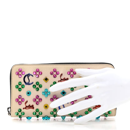 Christian Louboutin Calfskin Panettone Spiked Zip Around Wallet Ivory 2 of 7