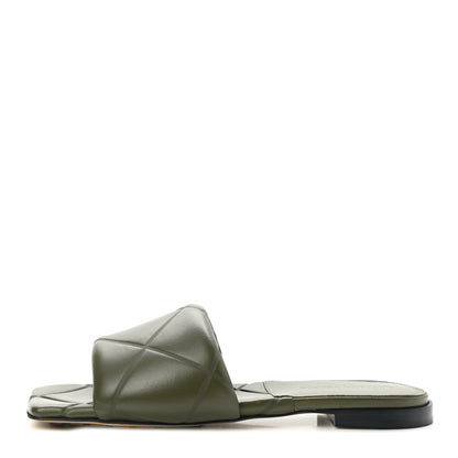 Bottega Veneta Nappa Quilted Rubber Lido Flat Sandals 36 Khaki 1 of 7