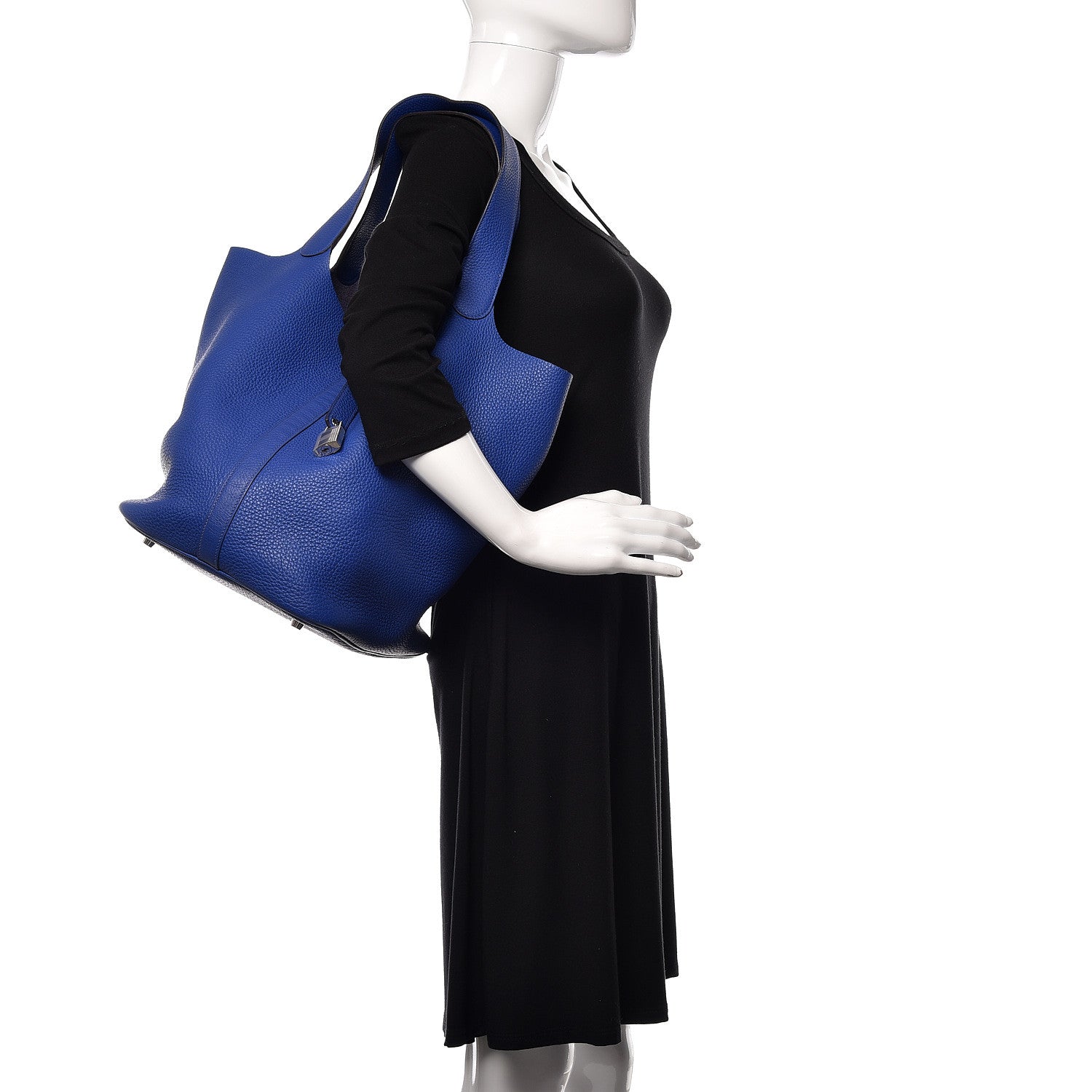 Hermes Taurillon Clemence Picotin Lock TGM Bleu Electrique 2 of 12