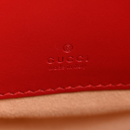 Gucci Calfskin Matelasse GG Marmont Round Wrist Wallet Hibiscus Red 6 of 8
