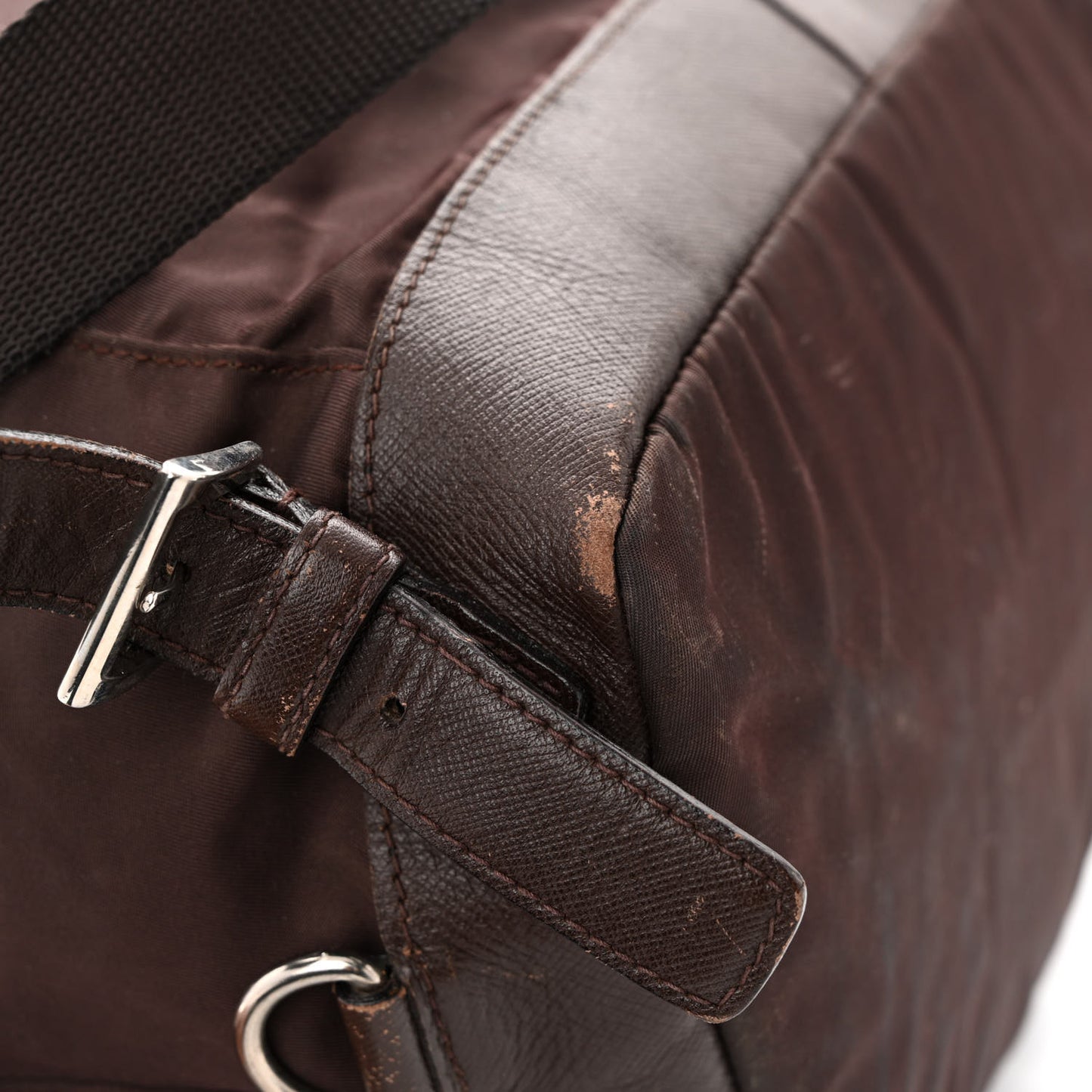 Nylon Vela Saffiano Medium Backpack Ebano