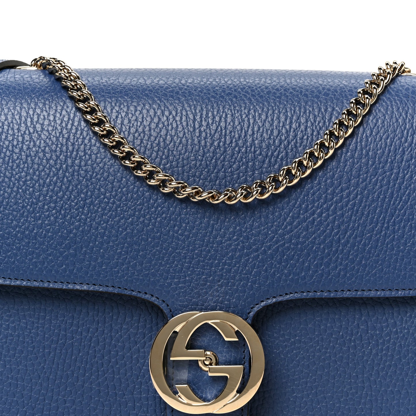 Dollar Calfskin Small Interlocking G Shoulder Bag Caspian