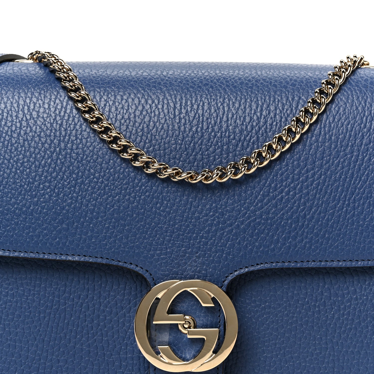 Gucci Dollar Calfskin Small Interlocking G Shoulder Bag Caspian 9 of 12