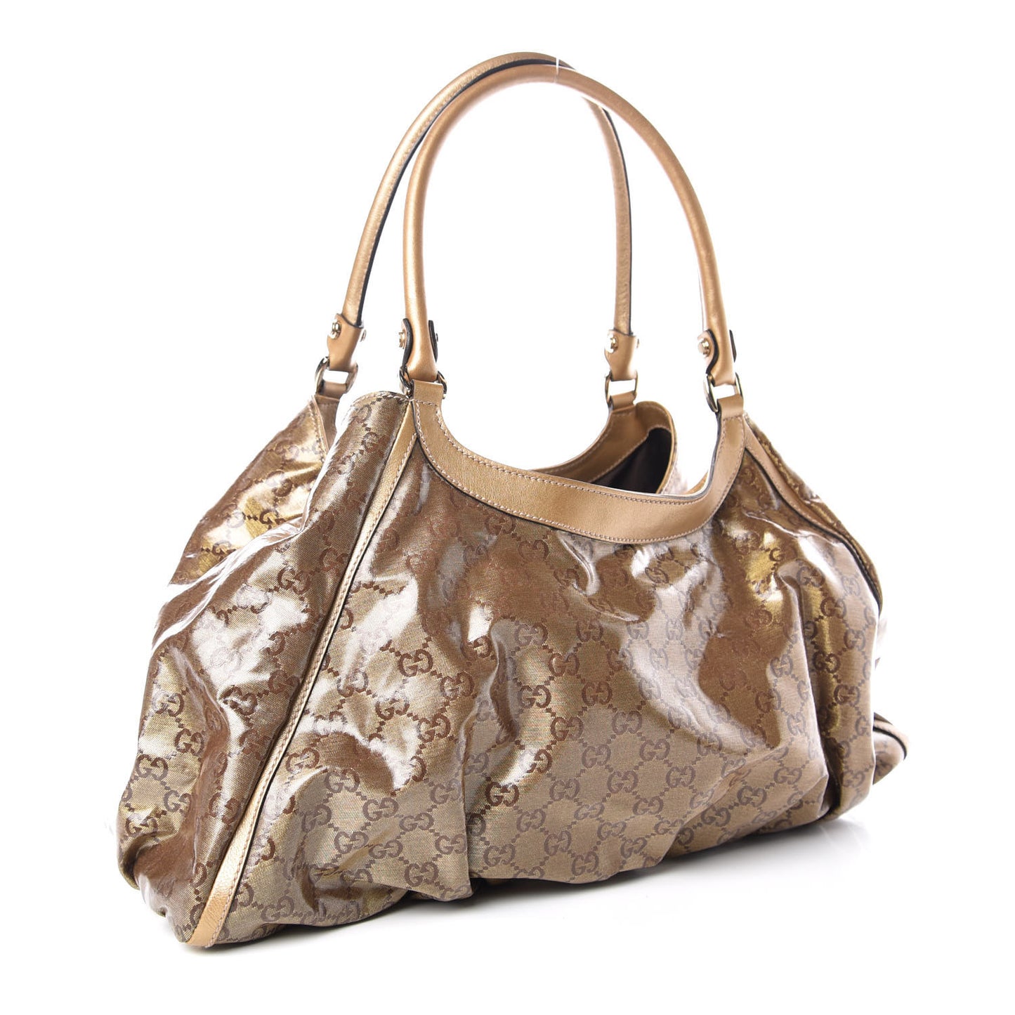 Crystal Monogram Large D Gold Hobo Gold