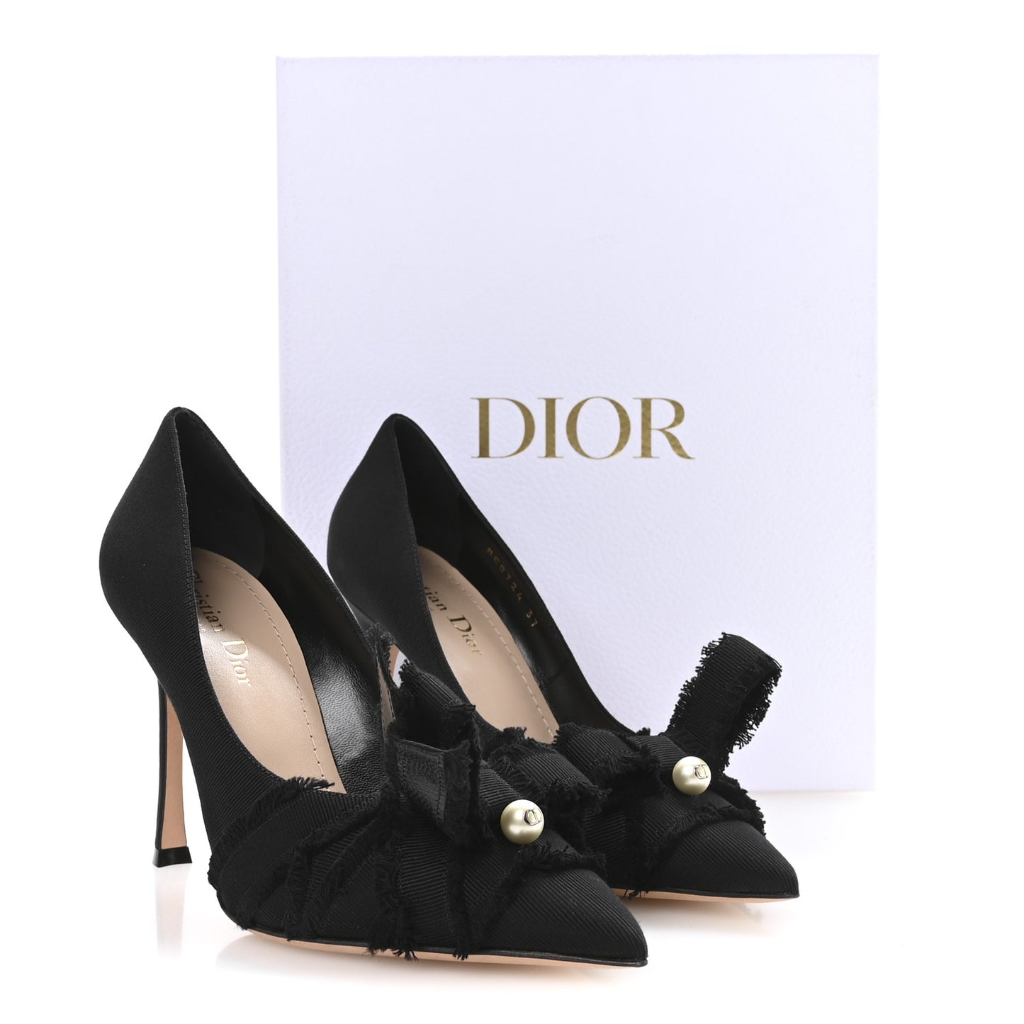 Grosgrain Pearl Fringe Adiorable Pumps 37 Black