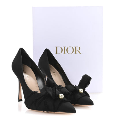 Christian Dior Grosgrain Pearl Fringe Adiorable Pumps 37 Black 9 of 9