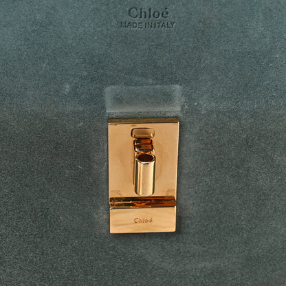 Chloe Suede Smooth Calfskin Mini Drew Shoulder Bag Cloudy Blue 12 of 14