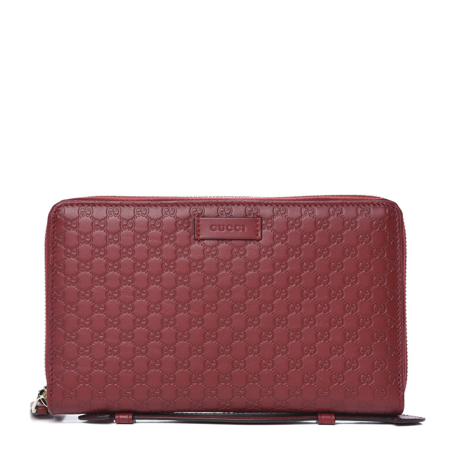 Gucci Microguccissima Zip Around Top Handle Travel Wallet Red 1 of 7