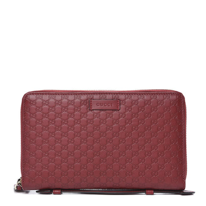 Gucci Microguccissima Zip Around Top Handle Travel Wallet Red 1 of 7