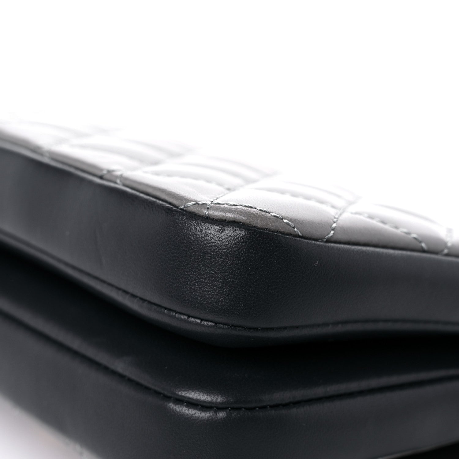 Chanel Lambskin Quilted Small CC Chic Flap Grey Dark Navy 12 of 15