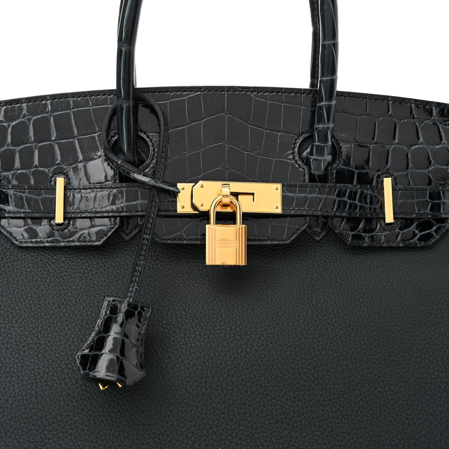 Togo Shiny Niloticus Crocodile Birkin Touch 30 Vert Rousseau