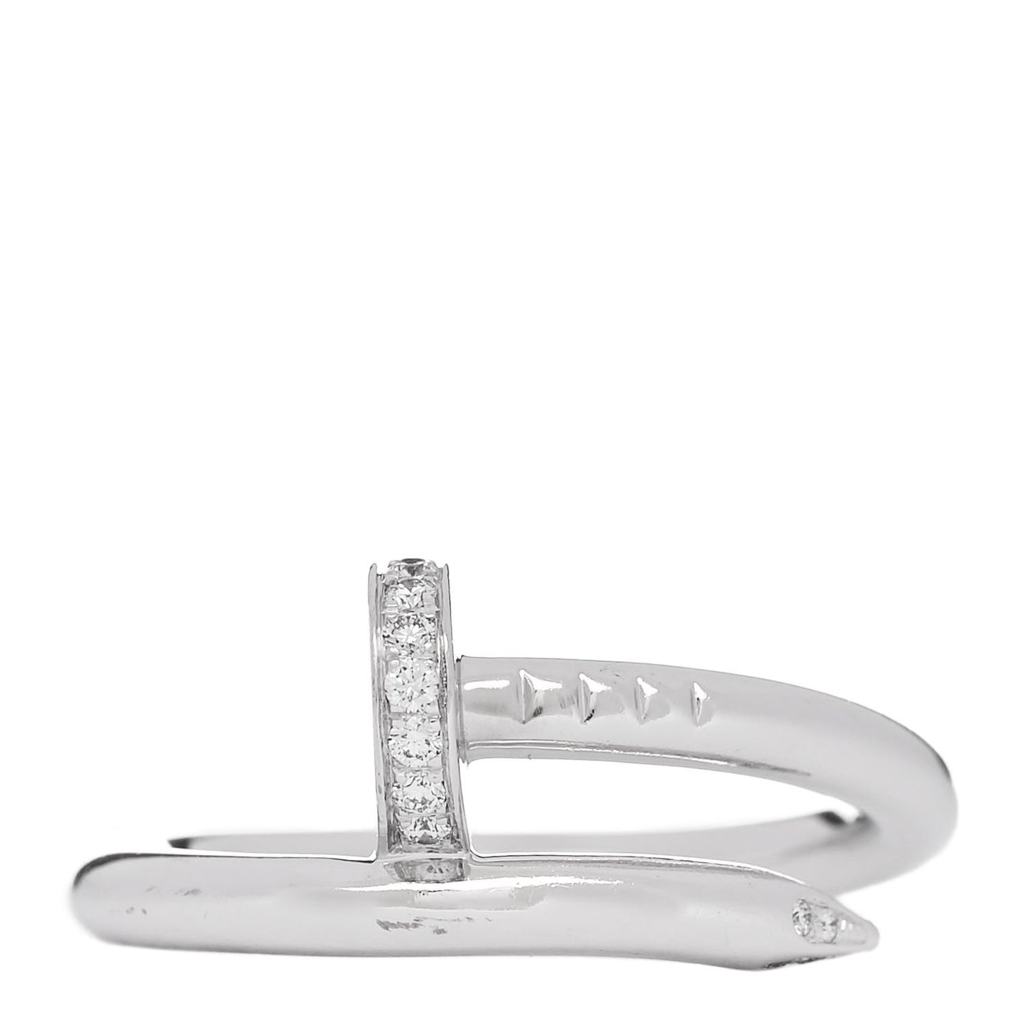 18K White Gold Diamond Juste Un Clou Ring 53 6.25