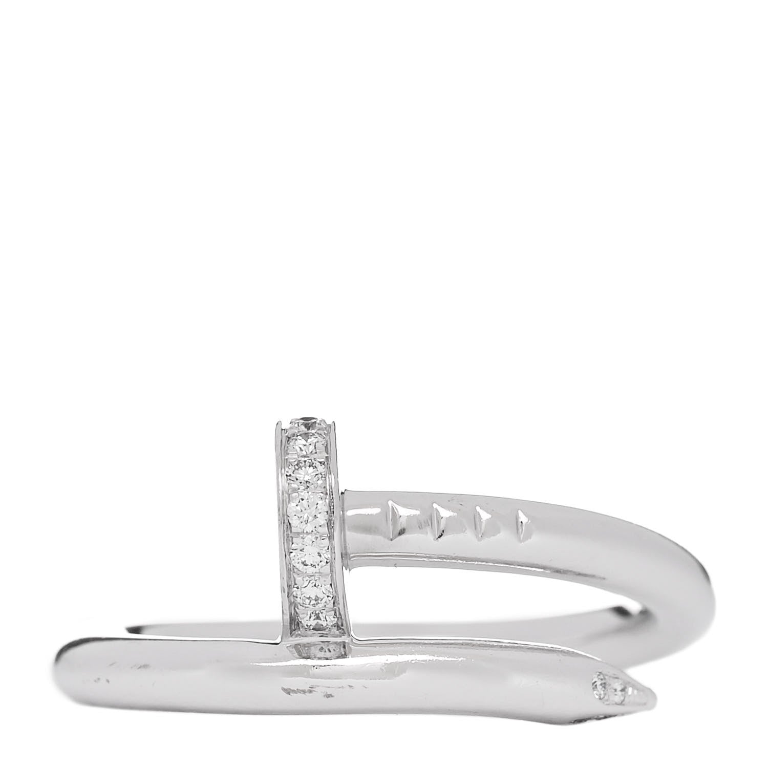 Cartier 18K White Gold Diamond Juste Un Clou Ring 53 6.25 1 of 5