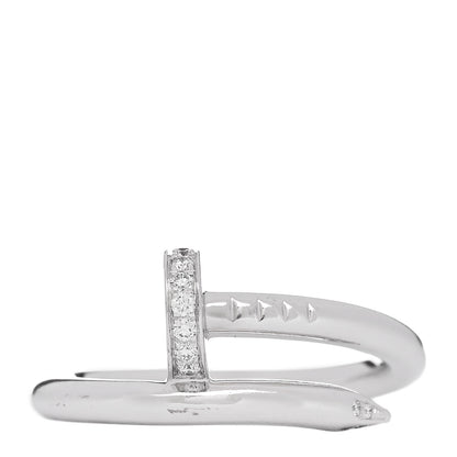 Cartier 18K White Gold Diamond Juste Un Clou Ring 53 6.25 1 of 5