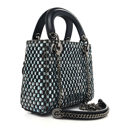 Christian Dior Sequin Embroidery Mini Lady Dior Blue 3 of 9