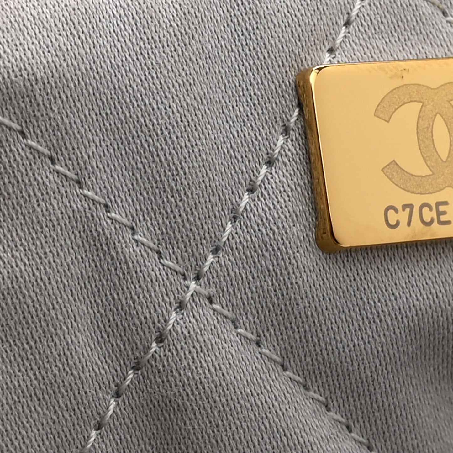Shiny Calfskin Quilted Mini Chanel 22 Grey