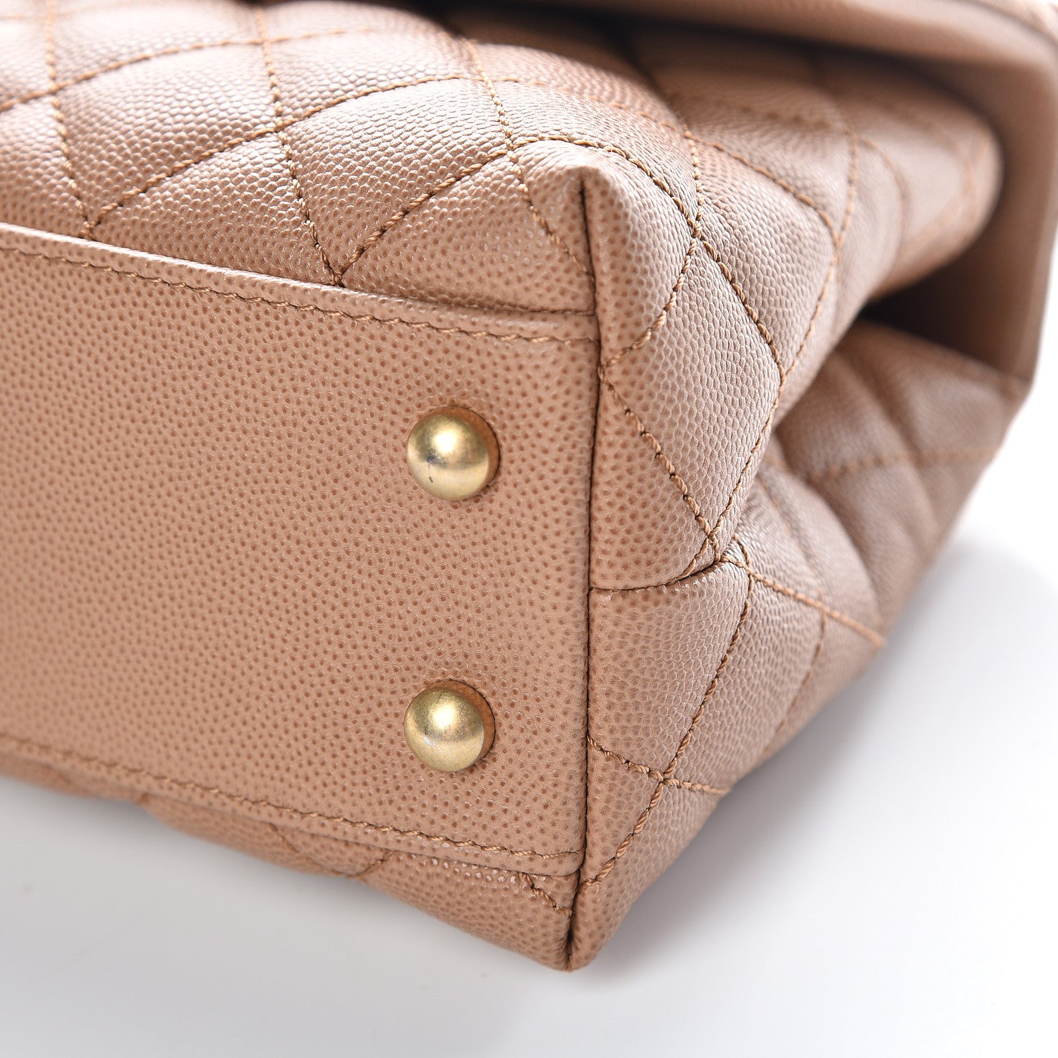 Chanel Caviar Lizard Quilted Mini Coco Handle Flap Beige 6 of 9
