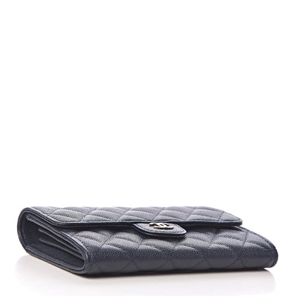 Chanel Caviar Quilted Medium Flap Wallet Navy 4 of 9